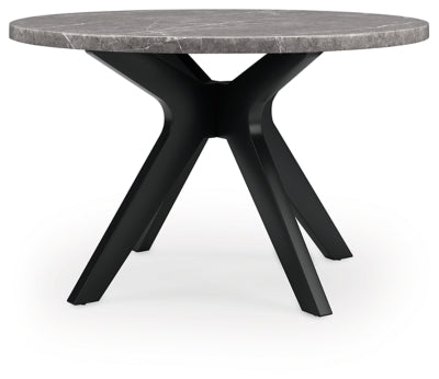 Glinari Taupe/Black Round Dining Room Table