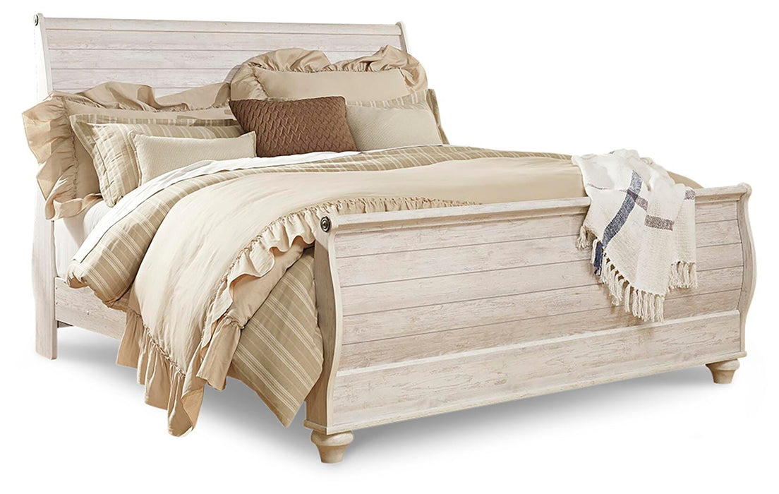 Willowton Whitewash Willowton King Sleigh Bed