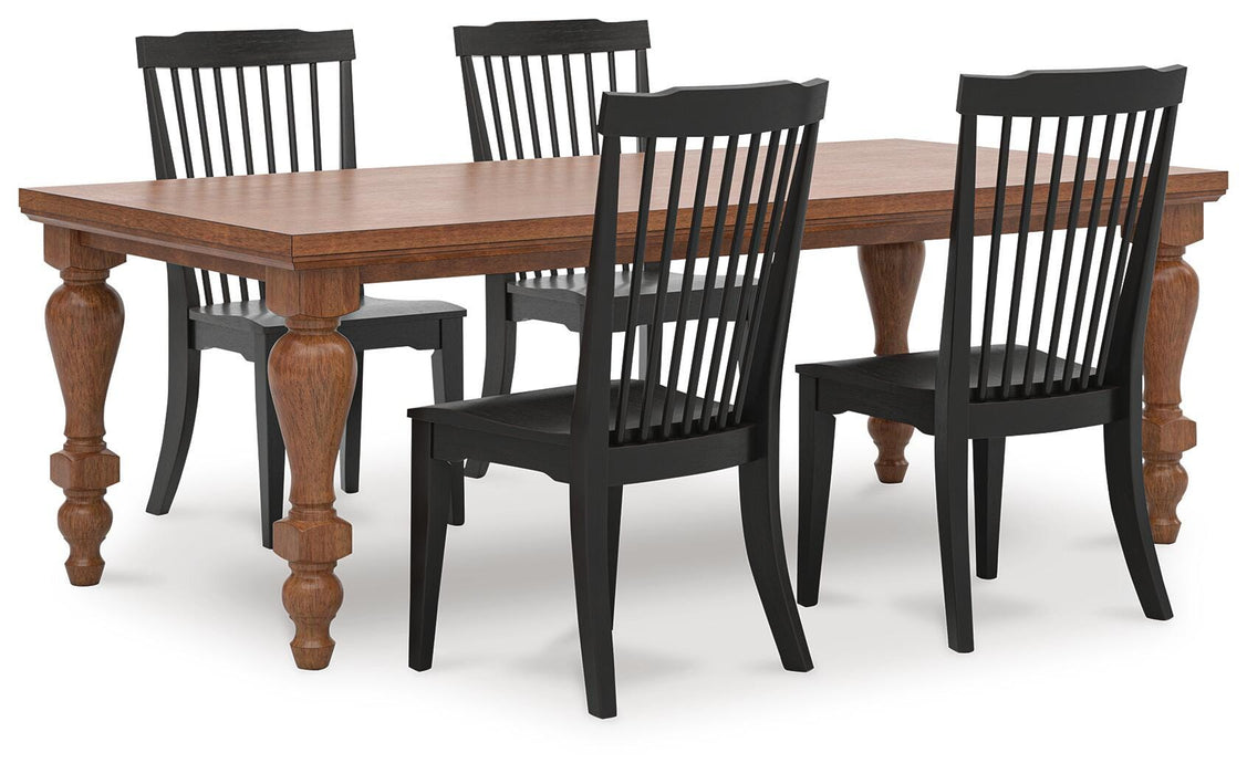 Chadworth Brown Chadworth Dining Table and 4 Chairs