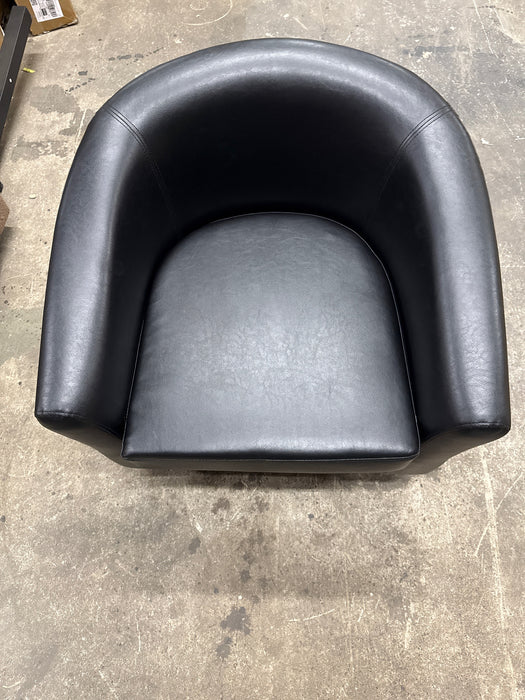 Yaheetech Faux Leather Accent Arm Chair For Living Room, Black - new