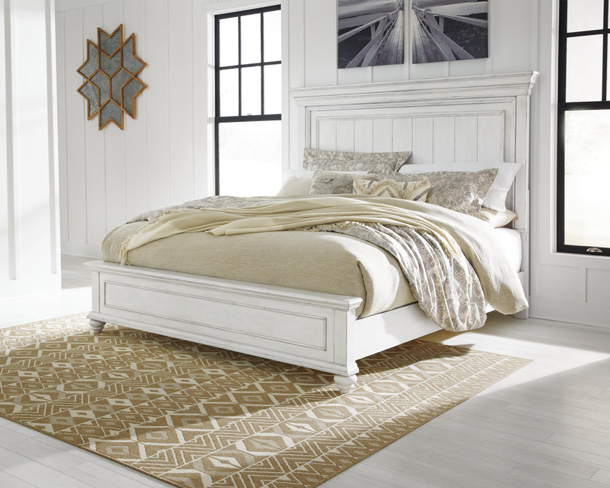 Kanwyn Whitewash Kanwyn King Panel Bed