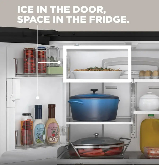 GE - 25.6 Cu. Ft. French Door Refrigerator with Space-Saving Ice Maker - Stainless Steel - display_model