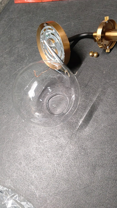 1-Light Matte Black and Antique Gold Wall Sconce - open_box