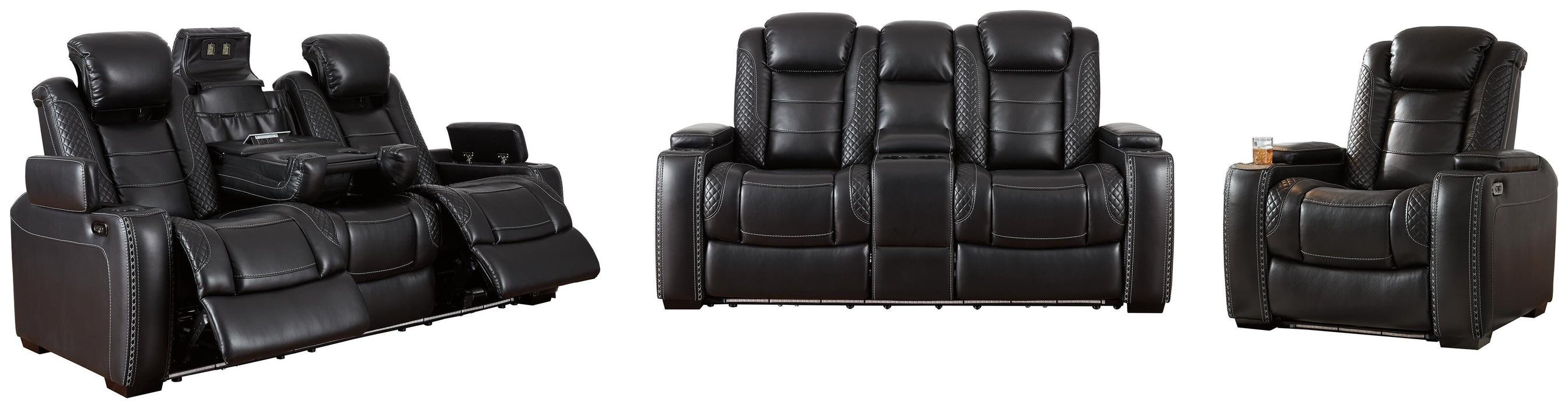 Party Time Midnight Party Time Sofa, Loveseat and Recliner
