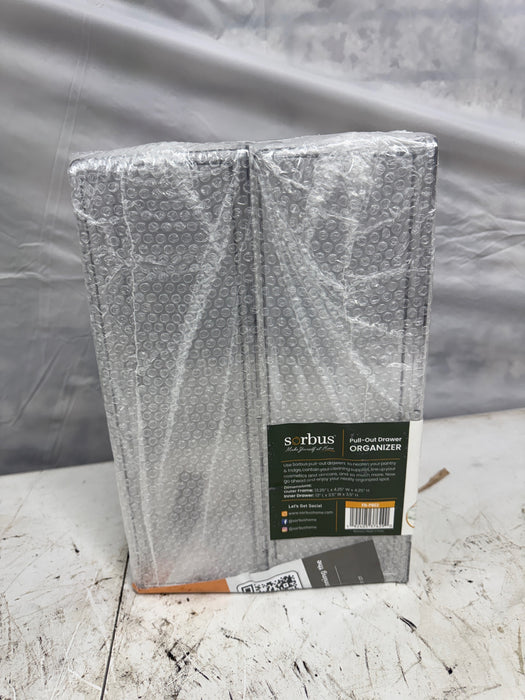 Sorbus 2 Pack Small Clear Stackable Storage Drawers with Handles for LaundryOffice, Closet, Home, Bathroom, Organization and Storage - new