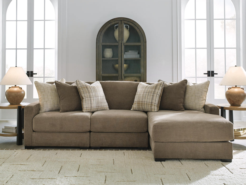 Camellia-Court Coffee Camellia-Court 3-Piece Sectional with Chaise