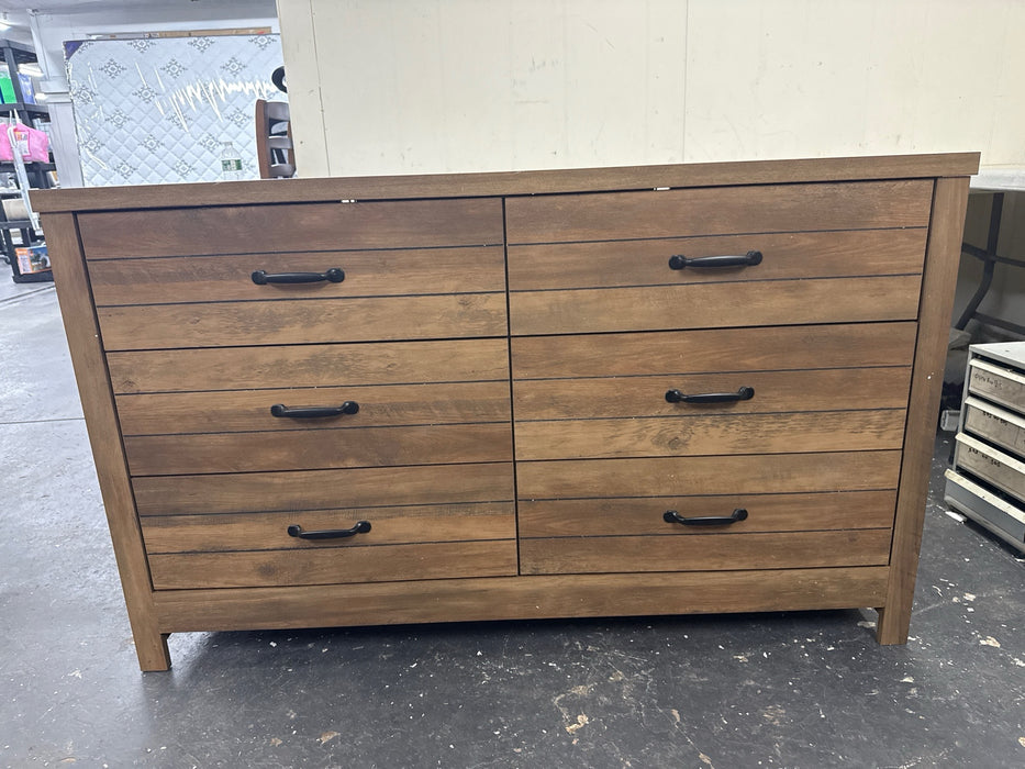 Lancaster Wood 6 Drawer Dresser, Knotty Oak, by Hillsdale Living Essentials - new