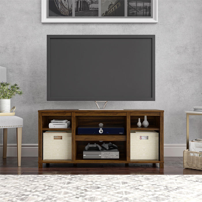 Mainstays Parsons TV Stand for TVs up to 50", Canyon Walnut - new