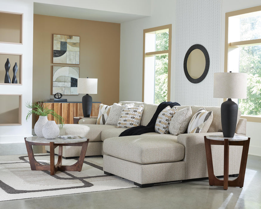 Laurelgrove Pebble Laurelgrove 3-Piece Double Chaise Sectional