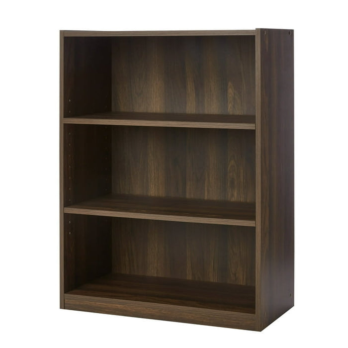 Mainstays 3-Shelf Bookcase with Adjustable Shelves, Canyon Walnut - new