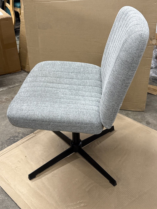 MCQ Criss Cross Chair Armless Cross Legged Office Desk Chair Adjustable Swivel Ergonomic Desk Chair No Wheels U Shaped Backrest with Wide Seat Computer Task Vanity Chair for Home Office - new