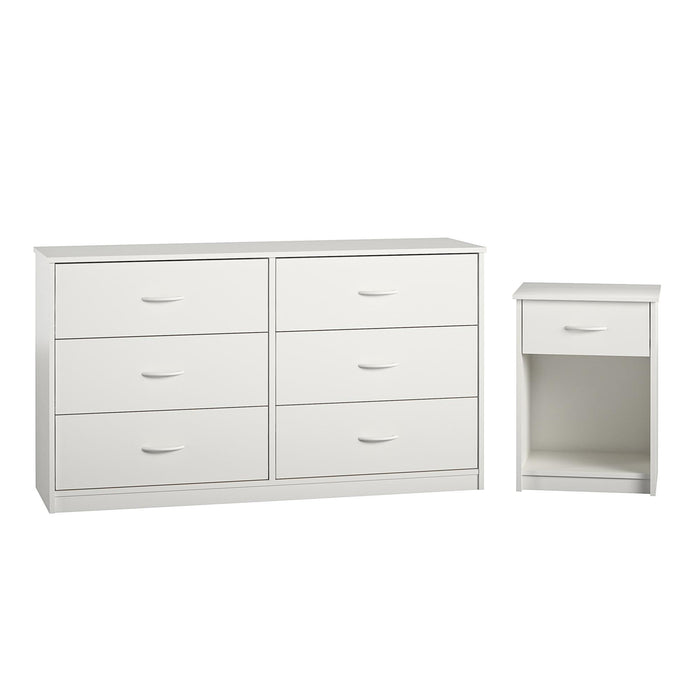 Mainstays Classic 6 Drawer Dresser, White Finish: - new
