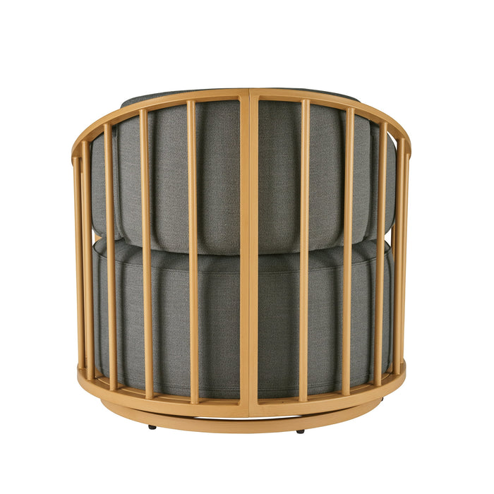 Better Homes & Gardens Lillian Swivel Birdcage Accent Chair, Charcoal Linen - new