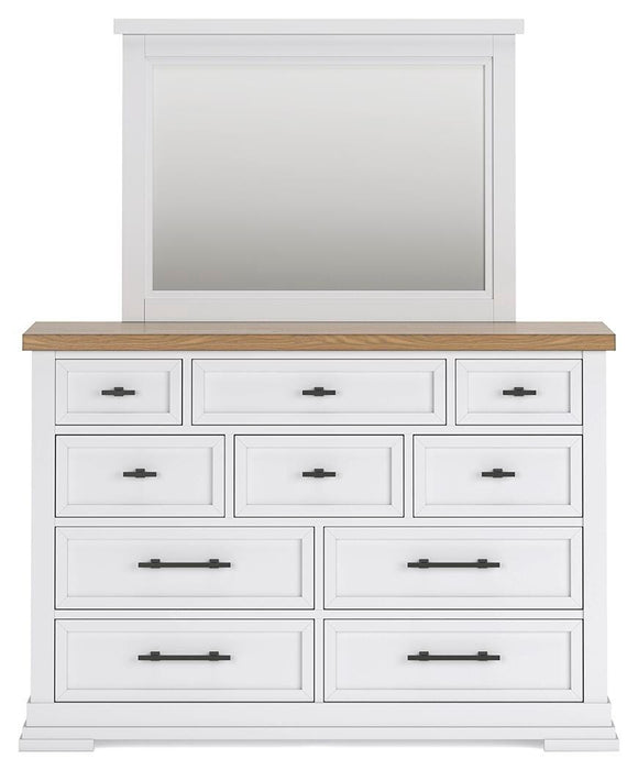 Ashbryn White/Natural Ashbryn Dresser and Mirror