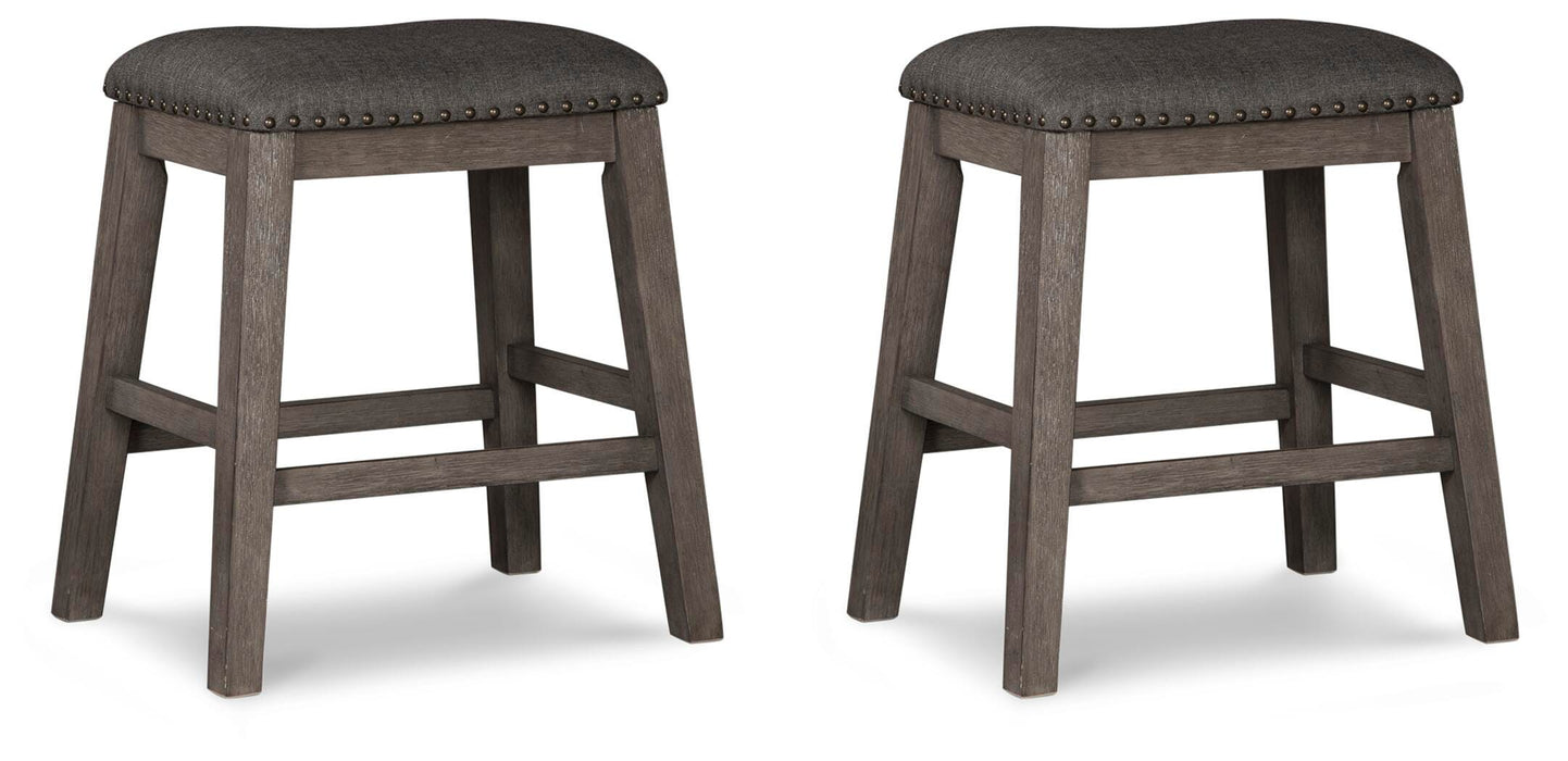 Caitbrook Gray Upholstered Stool (Priced Per Item, Must Order 2, 4, 6, or 8)