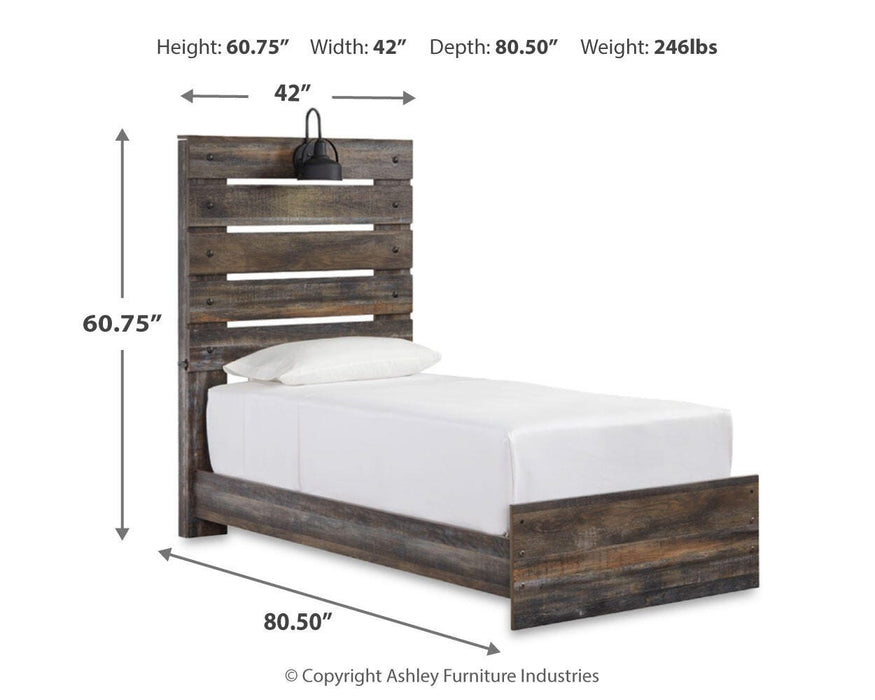 Drystan Multi Drystan Twin Panel Bed with 4 Storage Drawers
