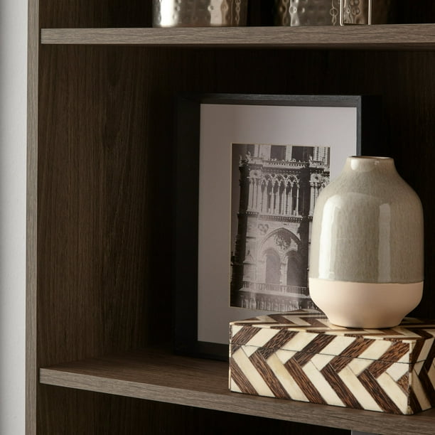 Mainstays 5-Shelf Bookcase with Adjustable Shelves, Rustic Oak - new