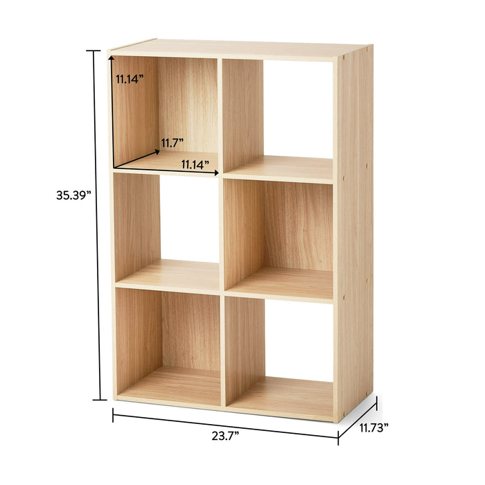 Mainstays 11 6-Cube Storage Organizer, Spring Pine - new