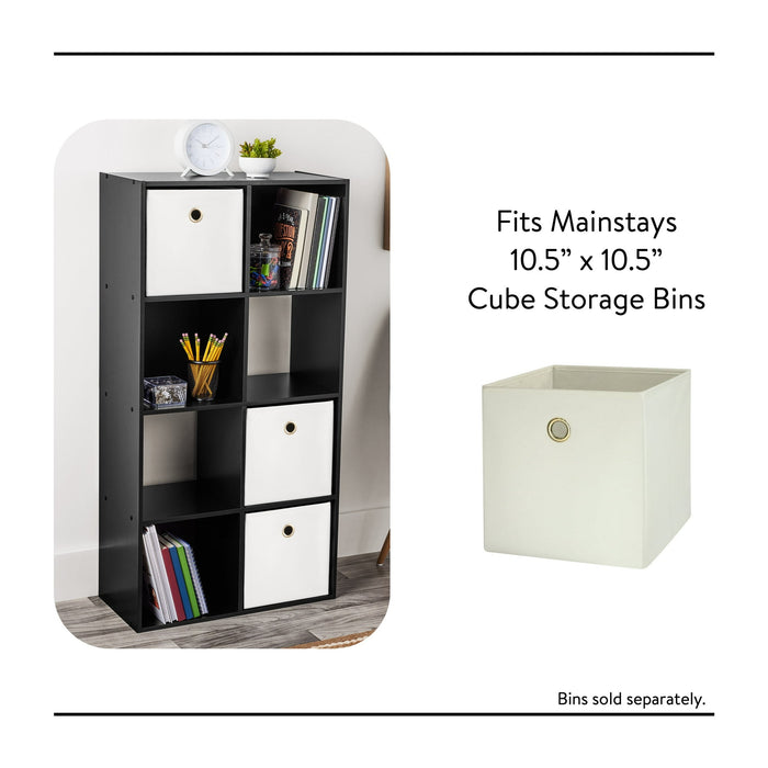 Mainstays 8 Cube Storage Organizer, Black - new