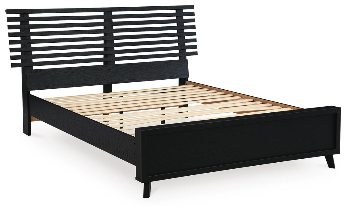 Danziar Black Danziar Queen Slat Panel Bed