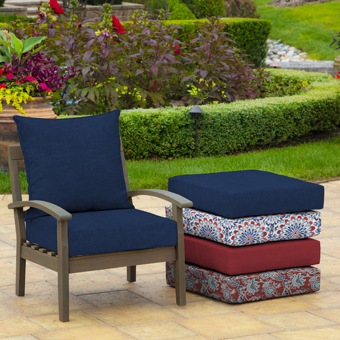 ARDEN Outdoor Deep Seat Cushion Set, 22 x 24, Water Repellent, Fade Resistant 22 x 24, Sapphire Blue Leala - open_box