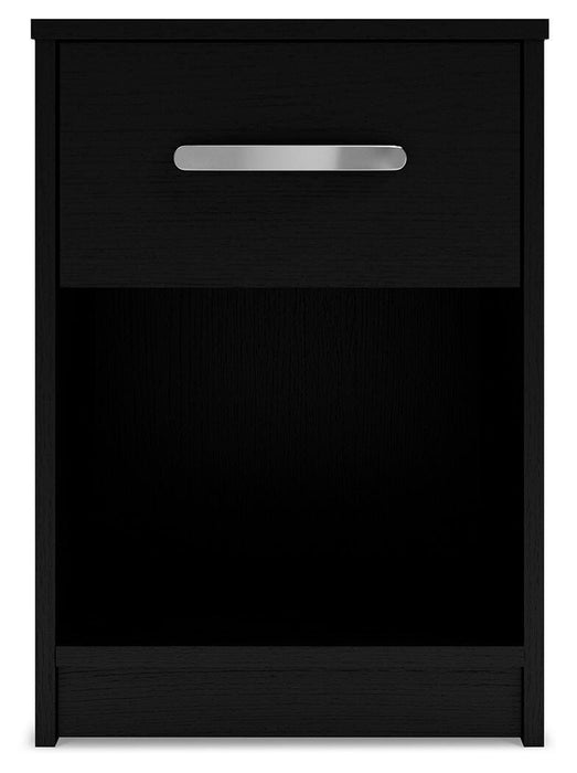 Finch Black One Drawer Night Stand