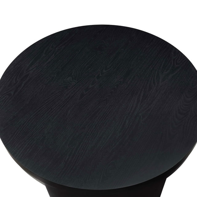 Beautiful Mod Round Coffee Table by Drew Barrymore, Black Wood Finish - open_box