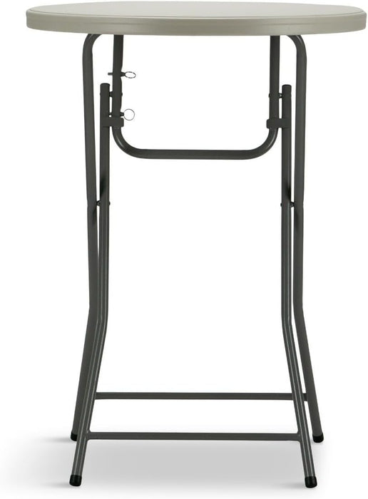 EventStable TitanPRO 32" Blow Molded Round Folding Cocktail Table - White Plastic Portable Outdoor Table, Adjustable Height Foldable for Parties Events Restaurant Banquet - new