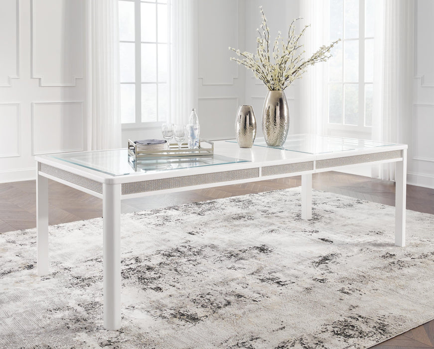 Chalanna White RECT Dining Room EXT Table