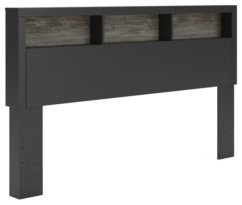 Jonnifer Black/Gray King Bookcase Headboard