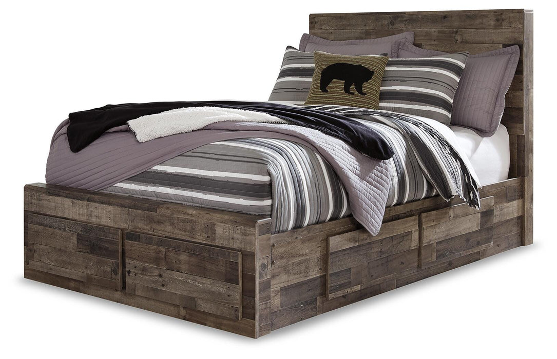 Derekson Multi Gray Derekson Full Panel Bed with 6 Storage Drawers