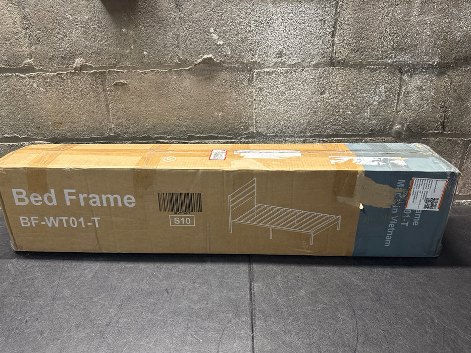 BEDDLE Twin Size Bed Frame with Headboard, 800LBS Mattress Foundation with All Sturdy Metal Support, Under Bed Storage, No Box Spring Needed, Easy Assembly, Rust Brown - new