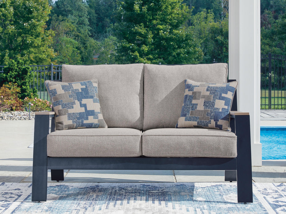 Mabry Shores Navy Blue/Driftwood Loveseat w/Cushion