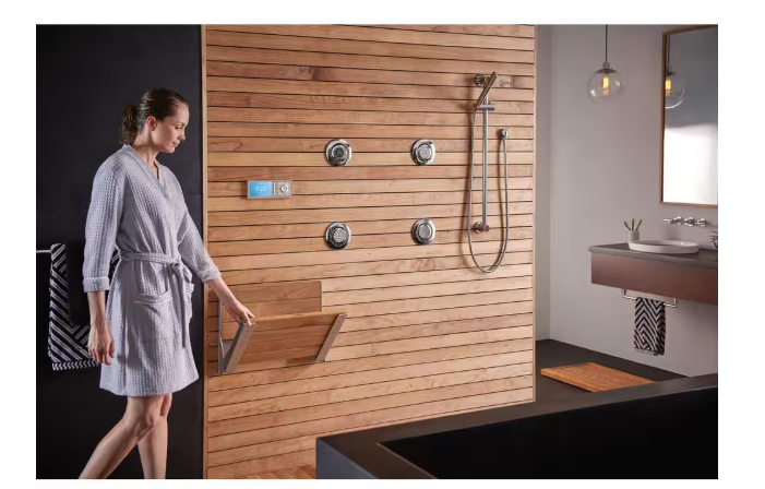 MOEN Fold Down Teak Shower Chair - new