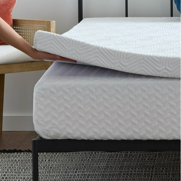 Lucid Lavender and Gel Covered Memory Foam Mattress Topper, 3 inch, Twin - open_box