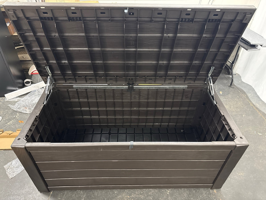 Keter Westwood Outdoor 150 Gal Deck Storage Box for Tools, Brown - new