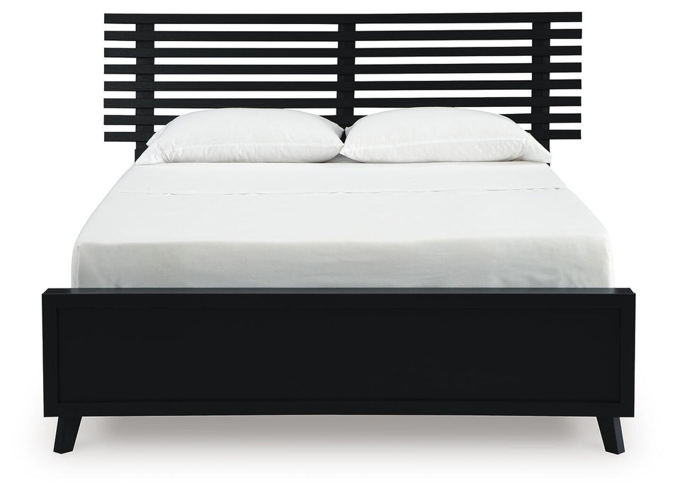 Danziar Black Danziar Queen Slat Panel Bed