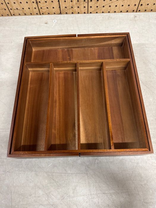 Lipper International Acacia Smaller Flatware Tray - open_box