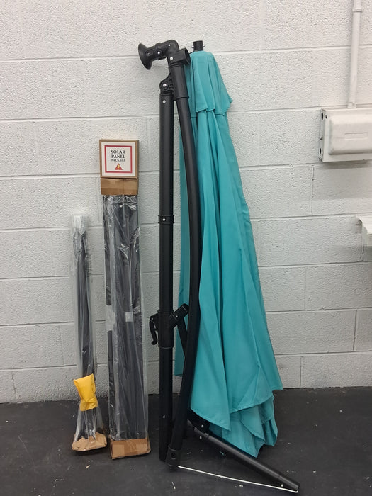 UPC Not Found & I found Google Lens PLz Confirm ( https://www.walmart.com/ip/Costway-10-Ft-Patio-Solar-LED-Offset-Umbrella-40-Lights-Crank-Base-Turquoise/215907906