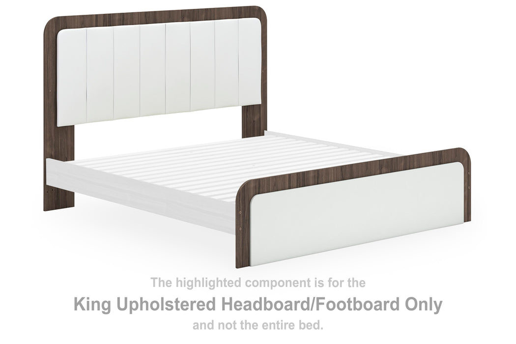 Mazilar Brown/White King UPH Headboard/Footboard