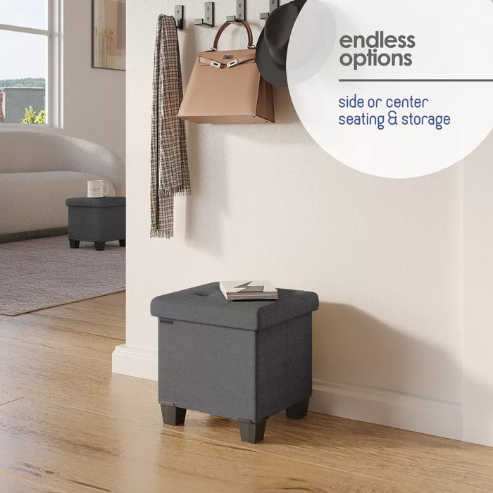 StorageBud Storage Ottoman for Bedroom End of Bed, Fabric Storage Bench, Large Storage Ottoman Bench, Entryway Bench with Storage - open_box