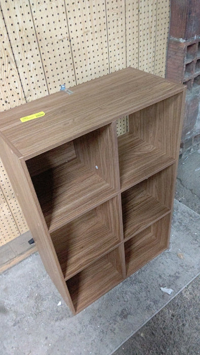 Mainstays 6 Cube Storage Organizer, Warm Walnut - open_box