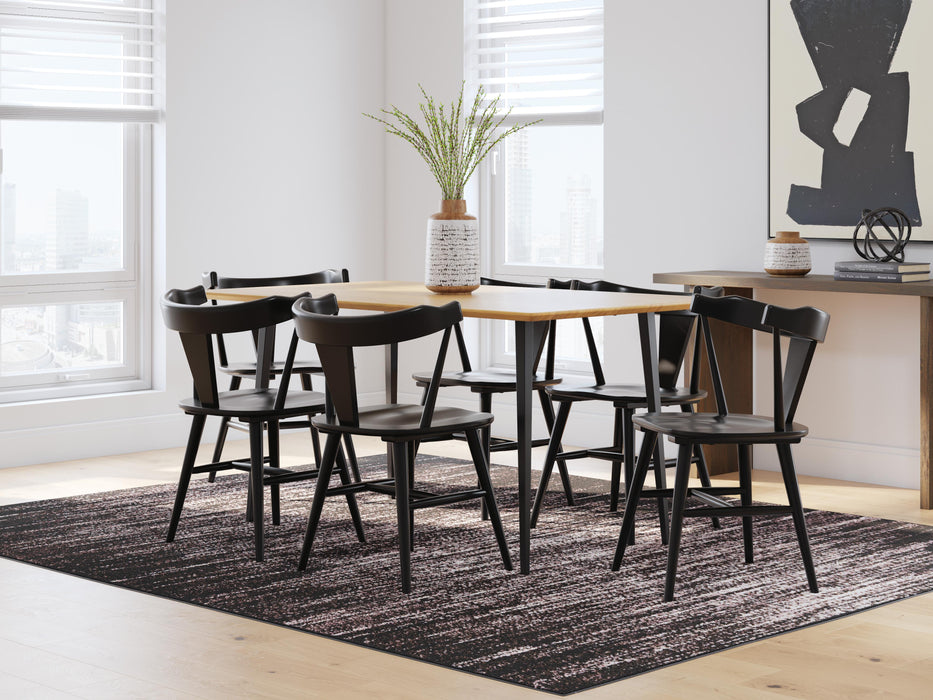 Gretlynn Black/Natural Gretlynn Dining Table and 6 Chairs