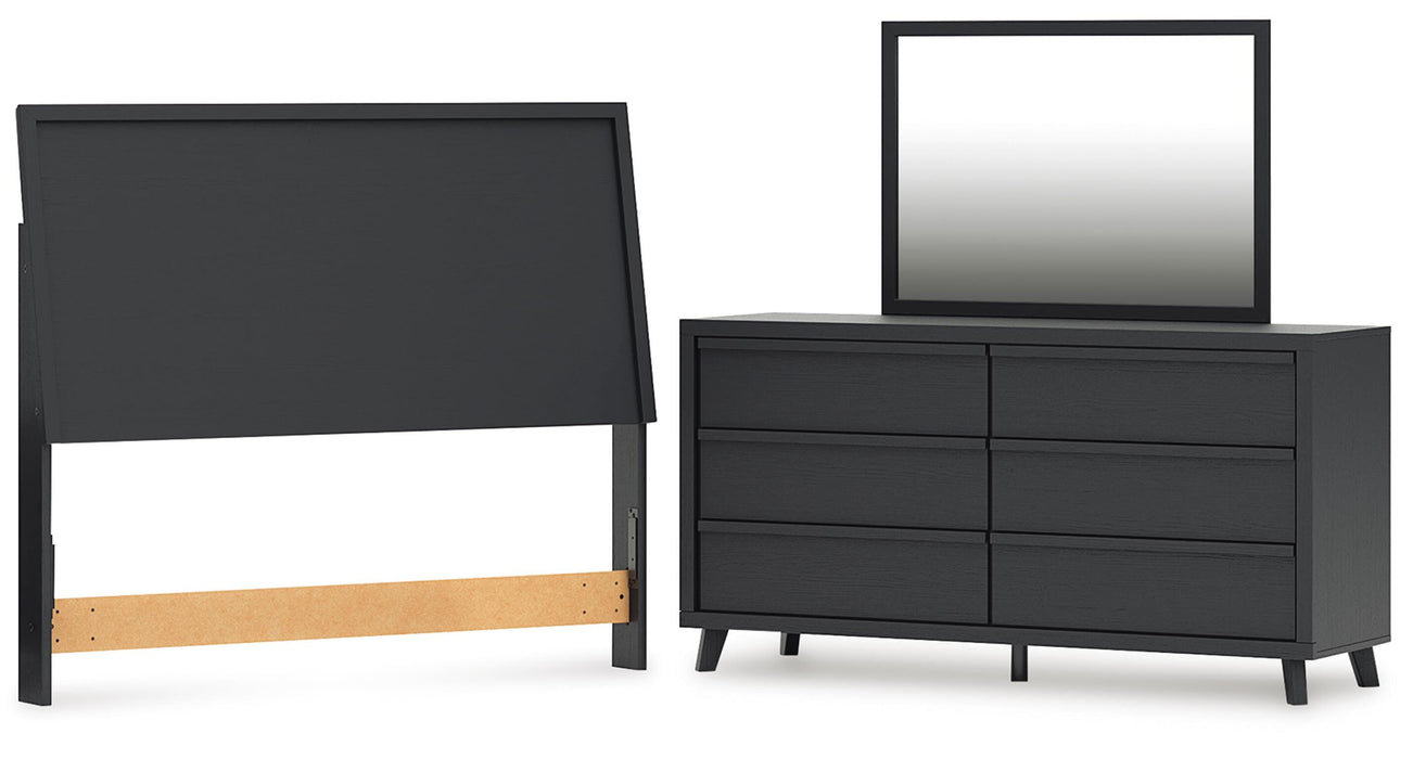 Danziar Black Danziar Queen Panel Headboard, Dresser and Mirror