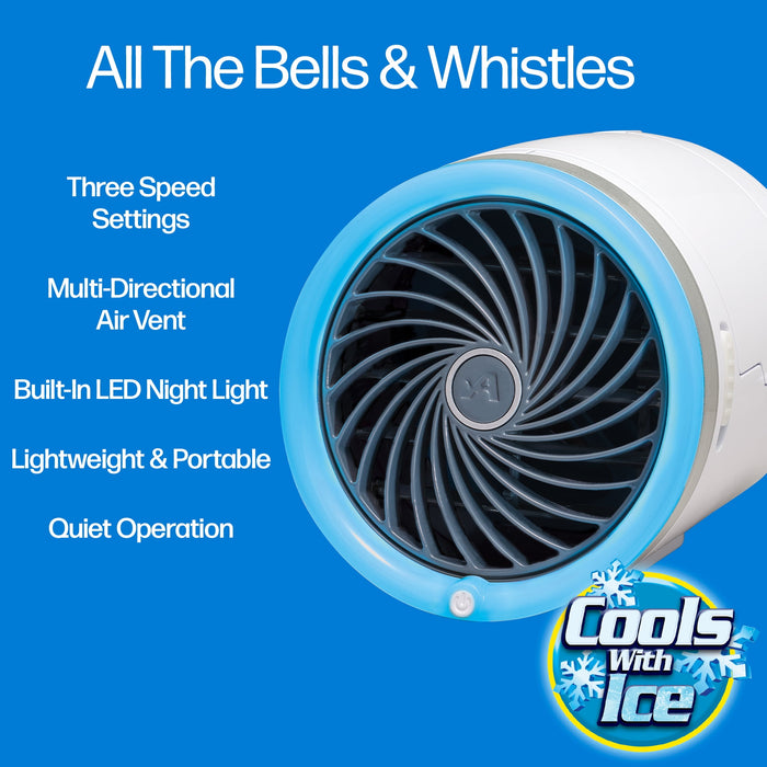 Arctic Air Ice Jet Air Cooler, 3 Speed Portable Cooler with LED, Lightweight & Compact Space Cooler - new