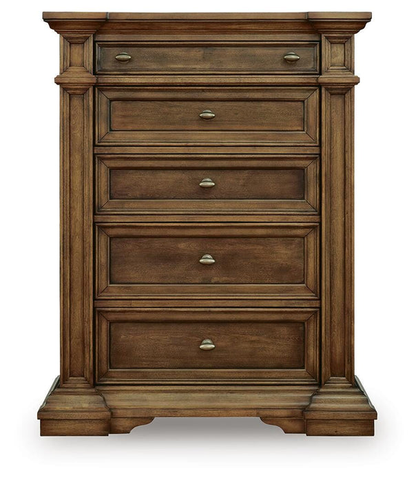 Channley Brown Five Drawer Chest