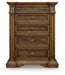 Channley Brown Five Drawer Chest
