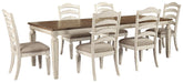 Realyn Chipped White Realyn Dining Table and 6 Chairs