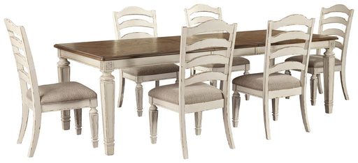 Realyn Chipped White Realyn Dining Table and 6 Chairs