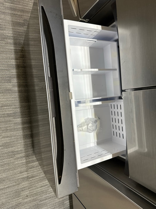Samsung - 27 cu. ft. 3-Door French Door Counter Depth Smart Refrigerator with Dual Auto Ice Maker - Fingerprint Resistant Stainless Look - new